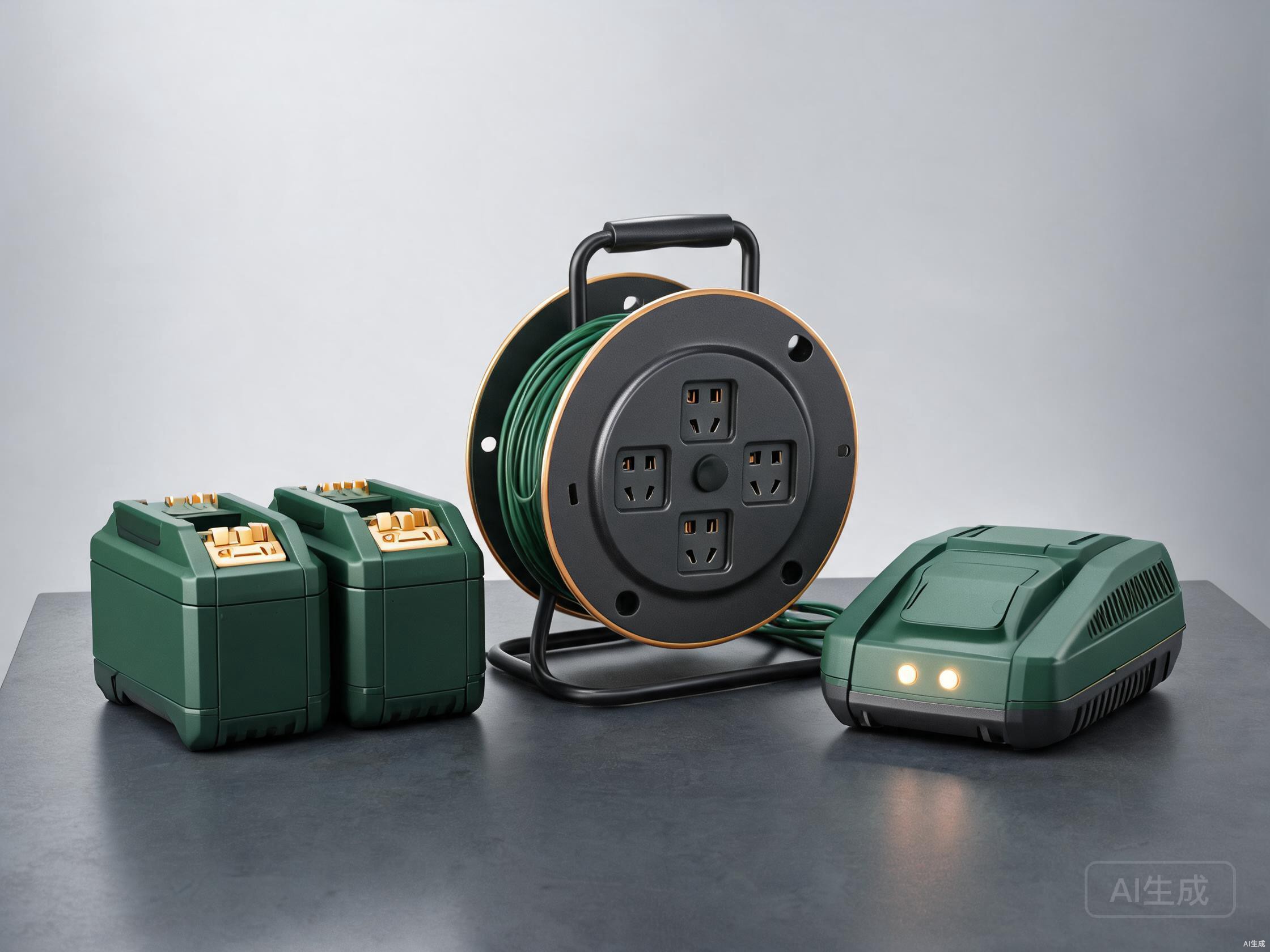 Batteries and heavy-duty cable reel